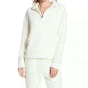 🎉 HOST PICK🎉 Honeydew Intimates Women Ivory Fluffy Comfort 3/4 Zip Pullover